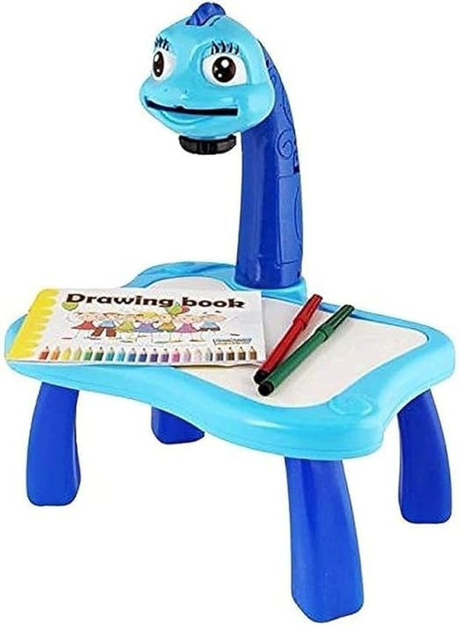 KIDIIG Frozen Theme 3 in 1 Kids Painting Drawing Activity Kit Table Projector Table 24 Key, Blue - Image 1